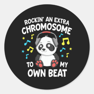 Down Syndrome Kids T21 Rockin' An Extra Chromosome Classic Round Sticker