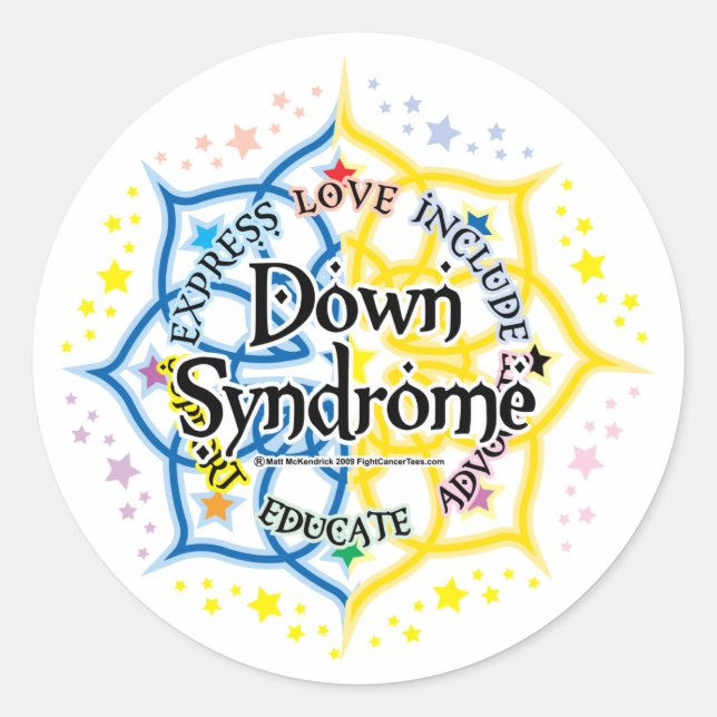 Down Syndrome Lotus Classic Round Sticker (Front)
