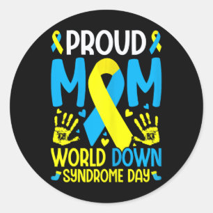 Down Syndrome Mum Ribbon World Down Syndrome Aware Classic Round Sticker