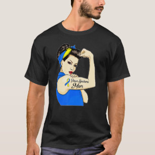 Down Syndrome Mum T21 Mum Blue Yellow Ribbon Suppo T-Shirt
