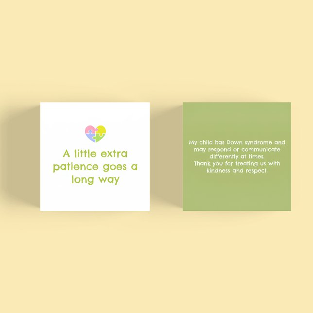 Down Syndrome Patience & Understanding Notice Card (Creator Uploaded)