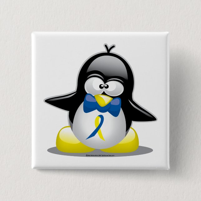 Down Syndrome Penguin 15 Cm Square Badge (Front)