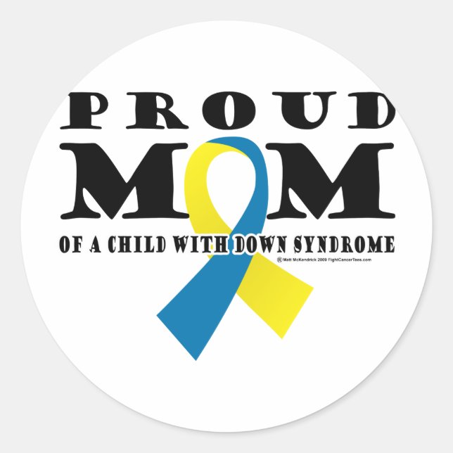 Down Syndrome Proud Mum Classic Round Sticker (Front)