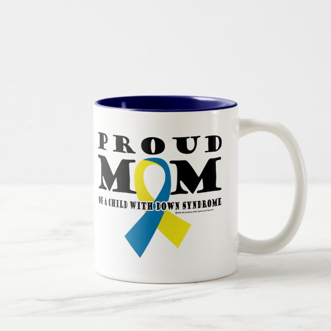 Down Syndrome Proud Mum Two-Tone Coffee Mug (Right)