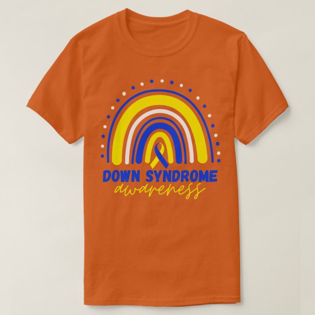 Down Syndrome Rainbow 18 T-Shirt (Design Front)