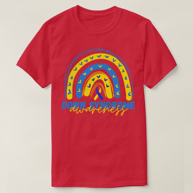 Down Syndrome Rainbow 2 T-Shirt (Design Front)