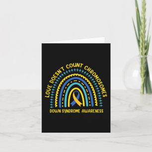 Down Syndrome Rainbow Love Doesn't Count Chromosom Card