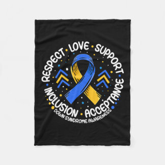 Down Syndrome Respect Support Down Syndrome Awaren Fleece Blanket