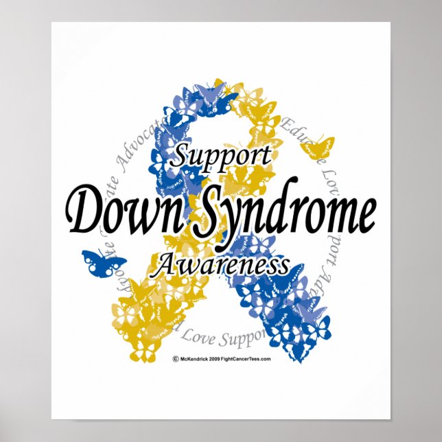 Down Syndrome Ribbon of Butterflies 2 Poster (Front)