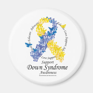 Down Syndrome Ribbon of Butterflies Magnet