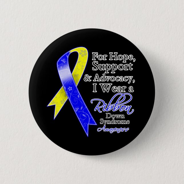 Down Syndrome Support Hope Awareness 6 Cm Round Badge (Front)