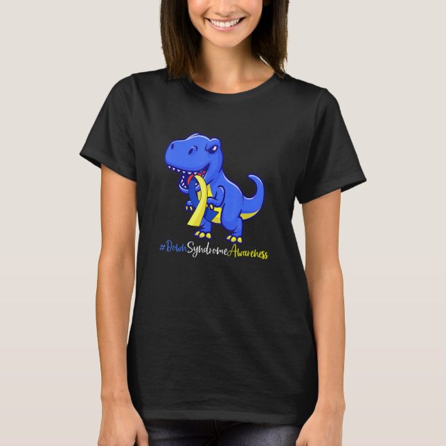 Down Syndrome T Rex Dinosaur  Boys Kids Trisomy T2 T-Shirt (Front)