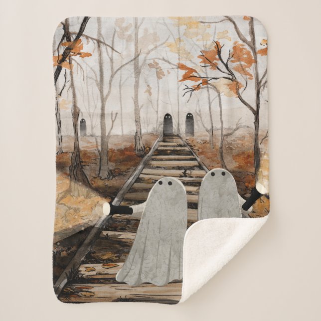 Down The Haunted Tracks Sherpa Blanket (Front)