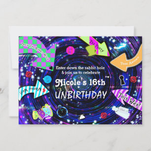Down the Rabbit Hole Alice in Wonderland Party Invitation