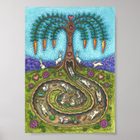 DOWN THE RABBIT HOLE, CARROT WILLOW TREE FOLK ART