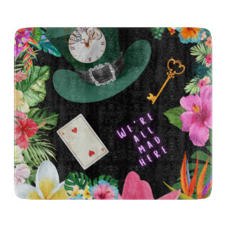 Down the Rabbit Hole Glass Cutting Board