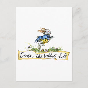 Down the rabbit hole postcard
