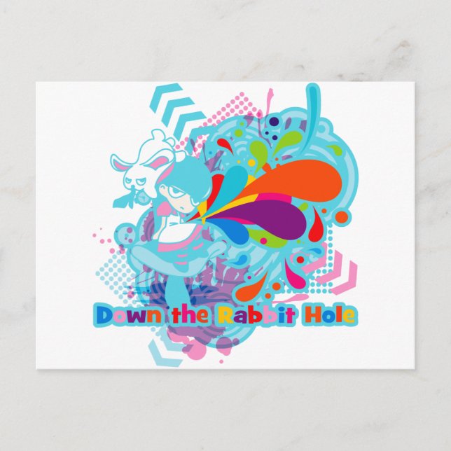 Down the Rabbit-Hole Postcard (Front)