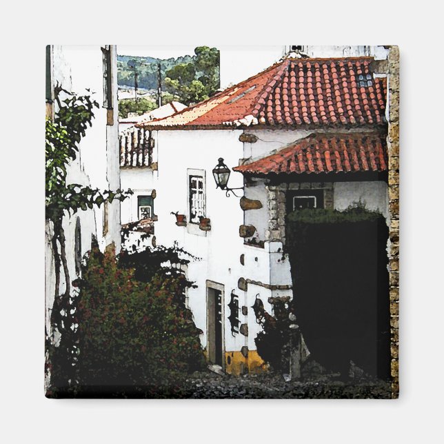 Down the Street in Obidos Portugal Magnet (Front)