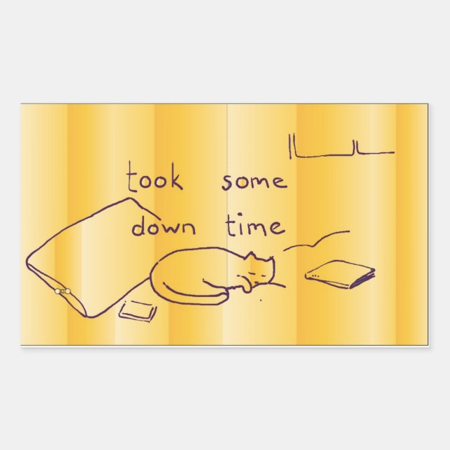 down time rectangular sticker (Front)