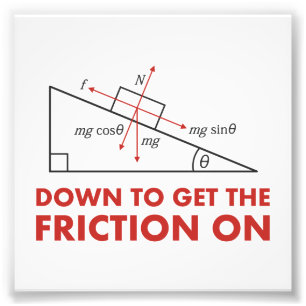 Down to Get the Friction On Physics Diagram Photo Print