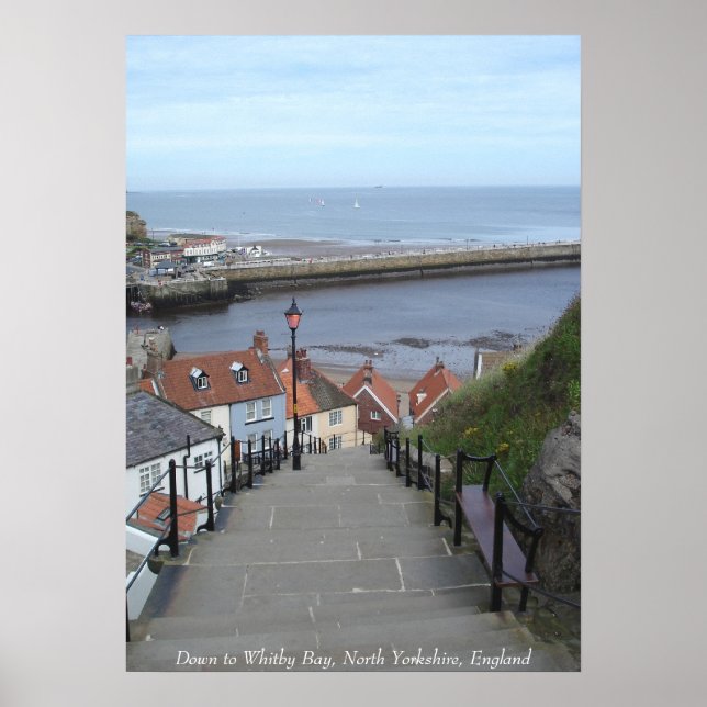 Down to Whitby Bay, North Yorkshire, England Poster (Front)