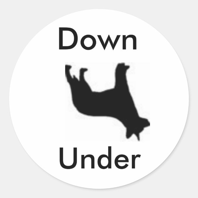 Down Under Australian Cattle Dog Classic Round Sticker (Front)