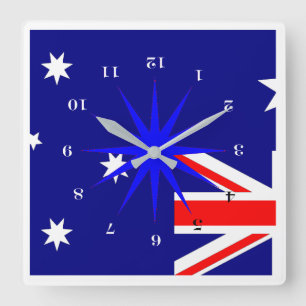 Down Under (for our Friends in Australia) Square Wall Clock