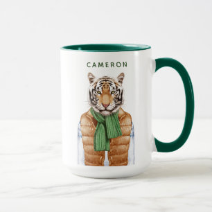 Down Vest Tiger   Add Your Name Mug