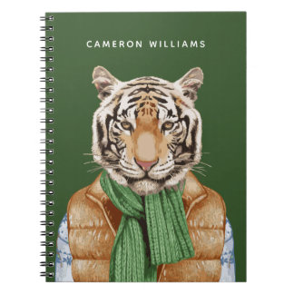 Down Vest Tiger | Add Your Name Notebook