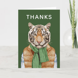 Down Vest Tiger | Add Your Text Card