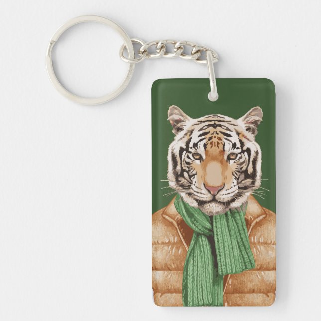 Down Vest Tiger Key Ring (Front)