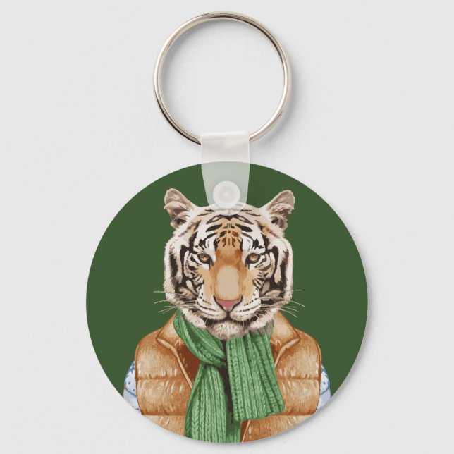 Down Vest Tiger Key Ring (Front)