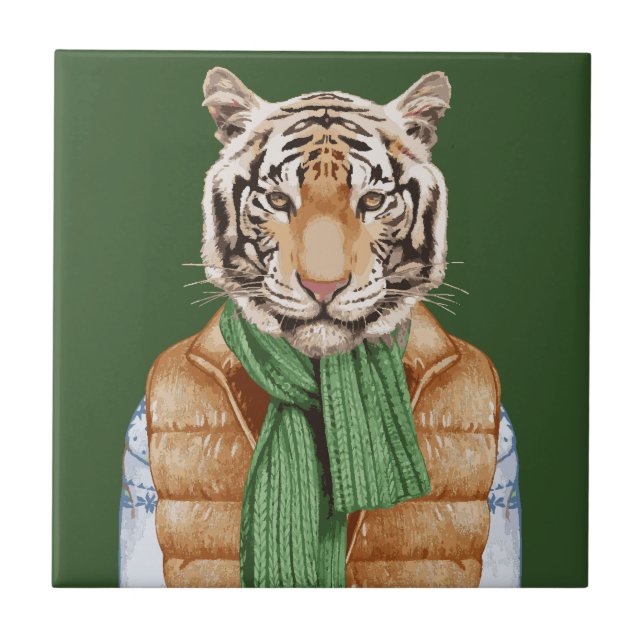 Down Vest Tiger Tile (Front)