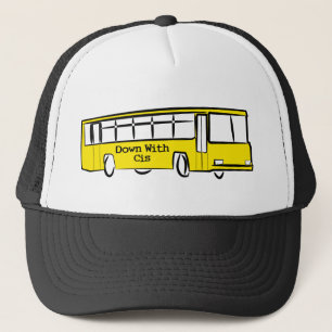 DOWN WITH CIS bus Trucker Hat