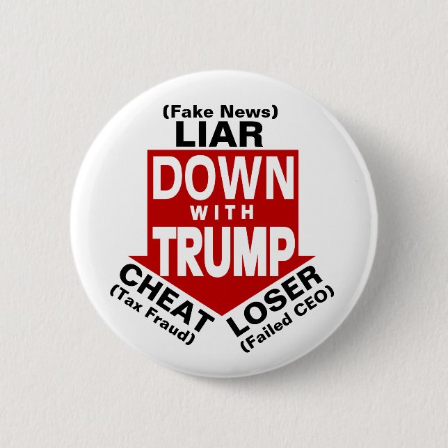 Down with Trump 6 Cm Round Badge (Front)