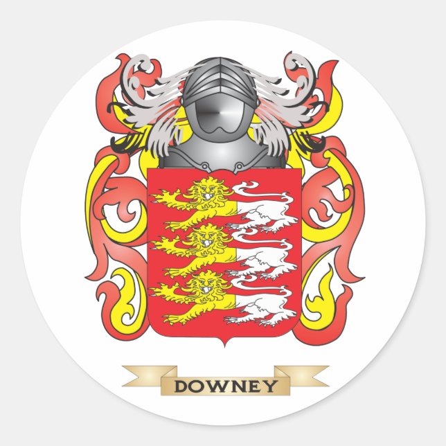 Downey Coat of Arms Classic Round Sticker (Front)