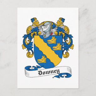 Downey Family Crest Postcard