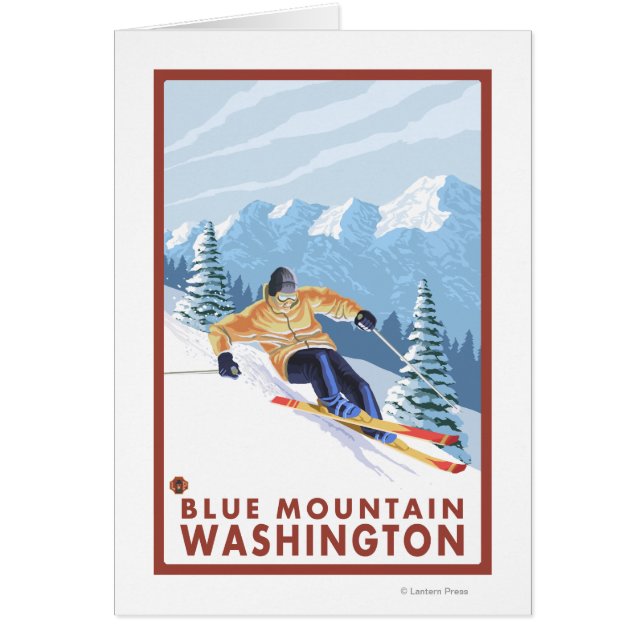 Downhhill Snow Skier - Blue Mountain, (Front)