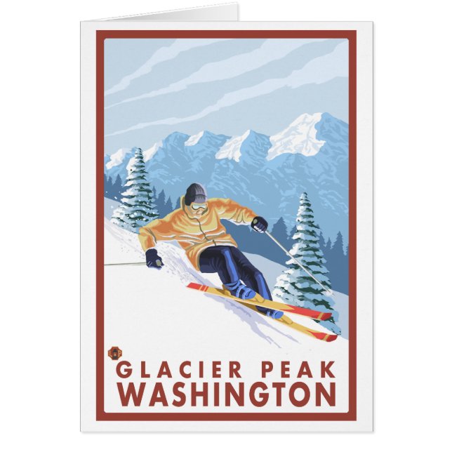 Downhhill Snow Skier - Glacier Peak, Washington (Front)