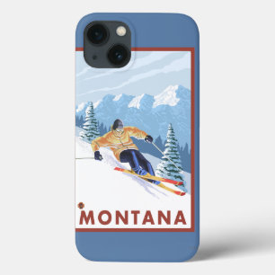 Downhhill Snow Skier - Montana iPhone 13 Case