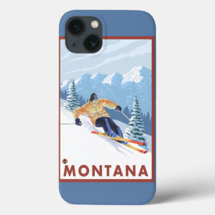 Downhhill Snow Skier - Montana iPhone 13 Case