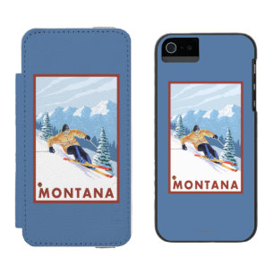 Downhhill Snow Skier - Montana Incipio Watson™ iPhone 5 Wallet Case