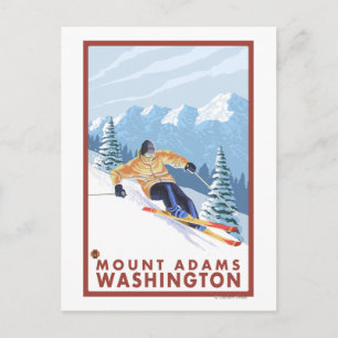 Downhhill Snow Skier - Mount Adams, Washington Postcard