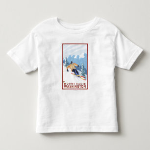 Downhhill Snow Skier - Mount Baker, Washington Toddler T-Shirt
