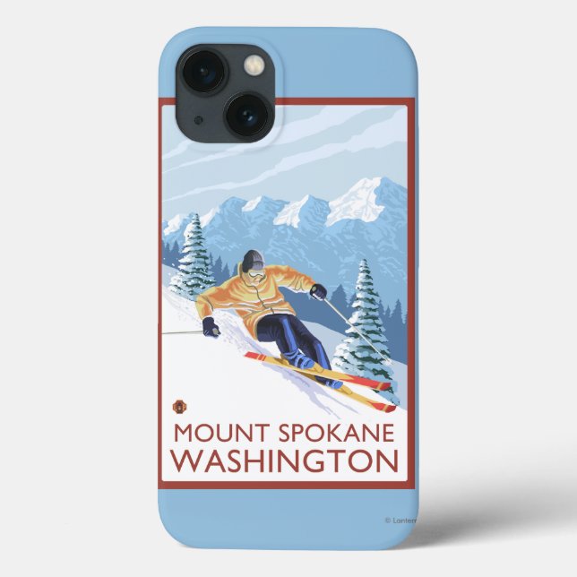 Downhhill Snow Skier - Mount Spokane, Case-Mate iPhone Case (Back)