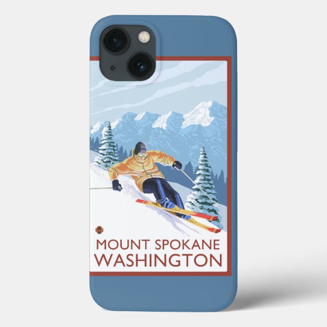 Downhhill Snow Skier - Mount Spokane, Case-Mate iPhone Case (Back)