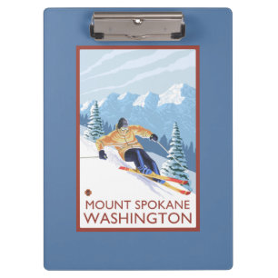 Downhhill Snow Skier - Mount Spokane, Clipboard