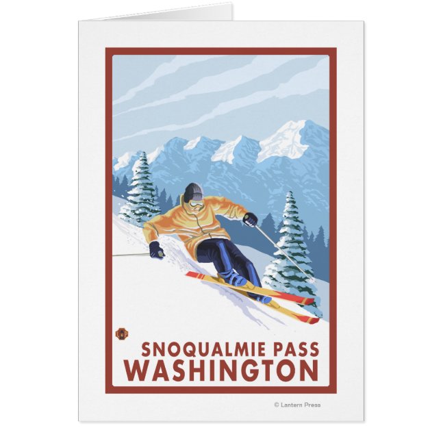 Downhhill Snow Skier - Snoqualmie Pass, WA (Front)