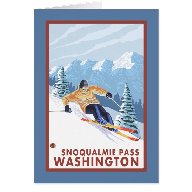 Downhhill Snow Skier - Snoqualmie Pass, WA (Front)